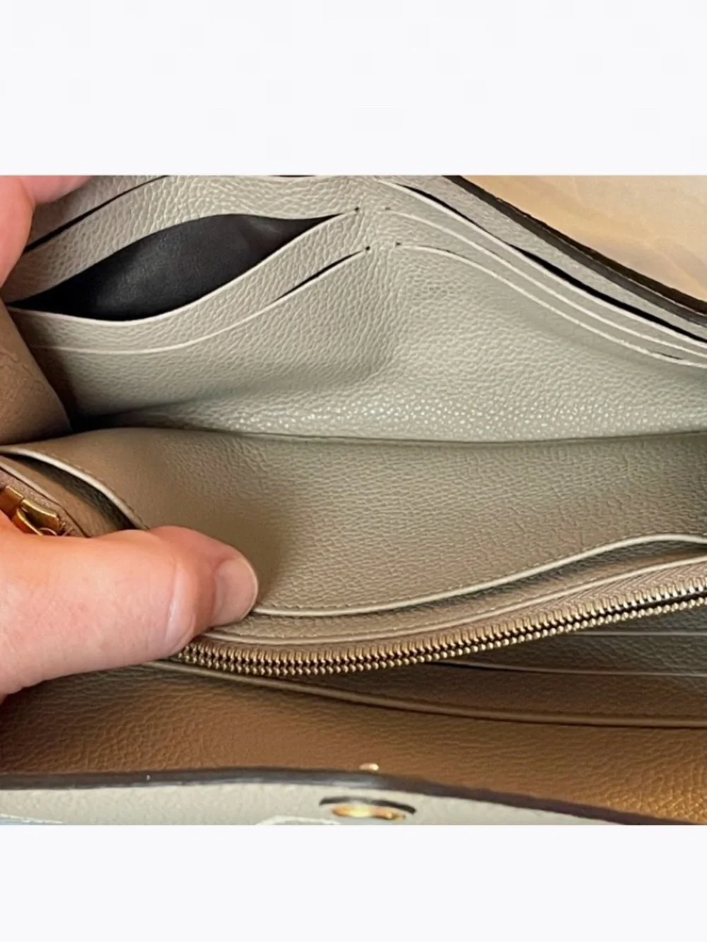 Louis Vuitton Empreinte BICOLOR Tourterelle Dove Grey Beige Creme SARAH WALLET